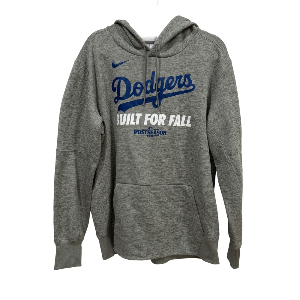 Nike Los Angeles Dodgers Built Fall Postseason 2023 Hoodie‎ Grey Large NKAQ-06G
